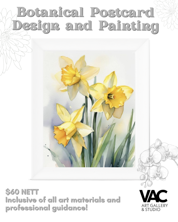 Botanical Postcard Design & Painting with Watercolour Illustration