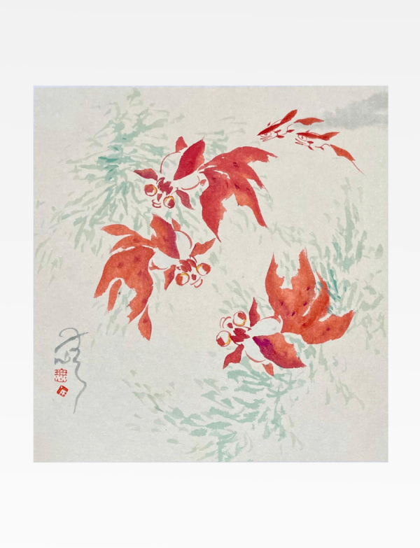 Three goldfishes 三鱼图